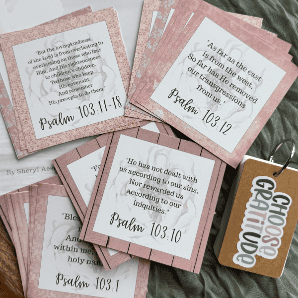 Scripture cards for Praying Scripture Bible Study
